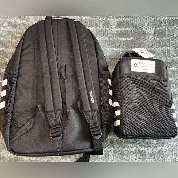 Adidas Classic 3-Stripes 5 Backpack and Santiago 3 Lunch Bag Set - Picture 2 of 9